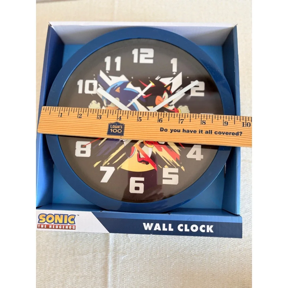 Sonic the Hedgehog Wall Clock Kids 10 inch Blue New Shadow Sega Gaming Decor